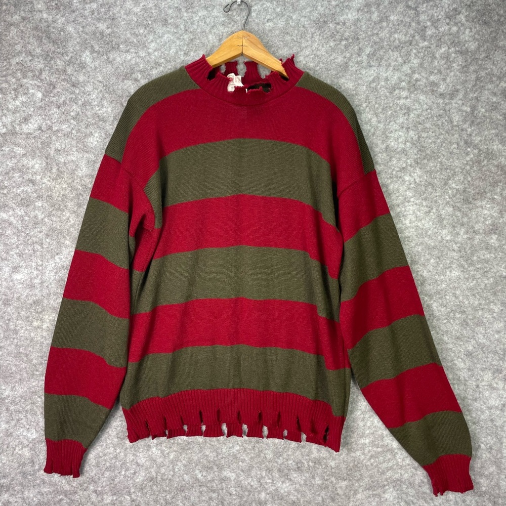 Rubie's Red and Olive Striped Men’s Sweater